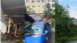 Vijeliile fac ravagii în țară: Acoperiș desprins de pe un bloc din Sibiu. Circulația, blocată de un arbore căzut în Argeș