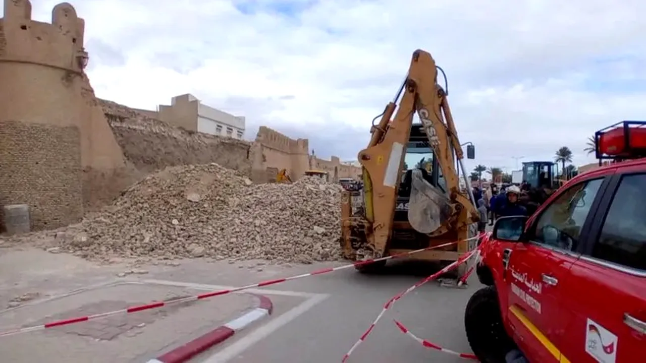 O porţiune din zidul unui monument istoric din Tunisia s-a prăbuşit. Trei oameni au murit