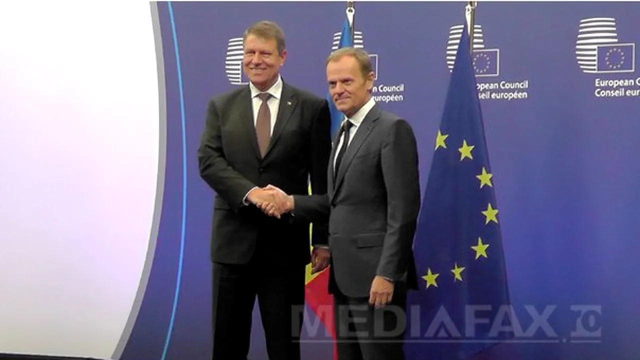 Preşedintele Iohannis s-a întâlnit la Bruxelles cu preşedintele Consiliului European, Donald Tusk
