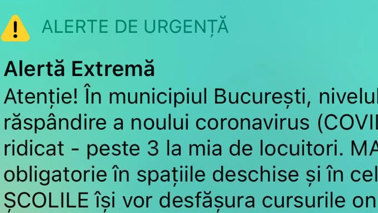 Mesaj RO Alert, trimis în Capitală în timp ce elevii se aflau la orele online, majoritatea pe dispozitive mobile