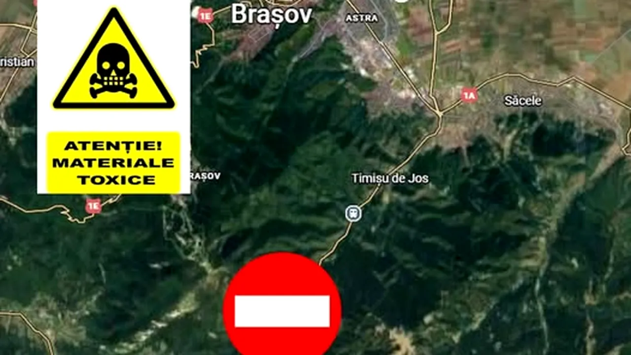 Trafic blocat pe DN1 între Brașov și Predeal, după răsturnarea unei cisterne cu substanțe periculoase