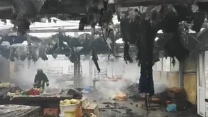 Incendiu puternic la o piaţă agroalimentară din Arad: Oamenii s-au autoevacuat. Focul a izbucnit de la o gheretă| VIDEO