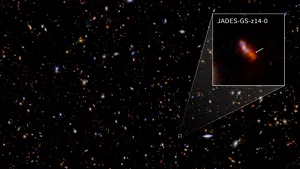 Spectaculos. Telescopul James Webb a fotografiat cea mai timpurie şi mai îndepărtată galaxie observată vreodată