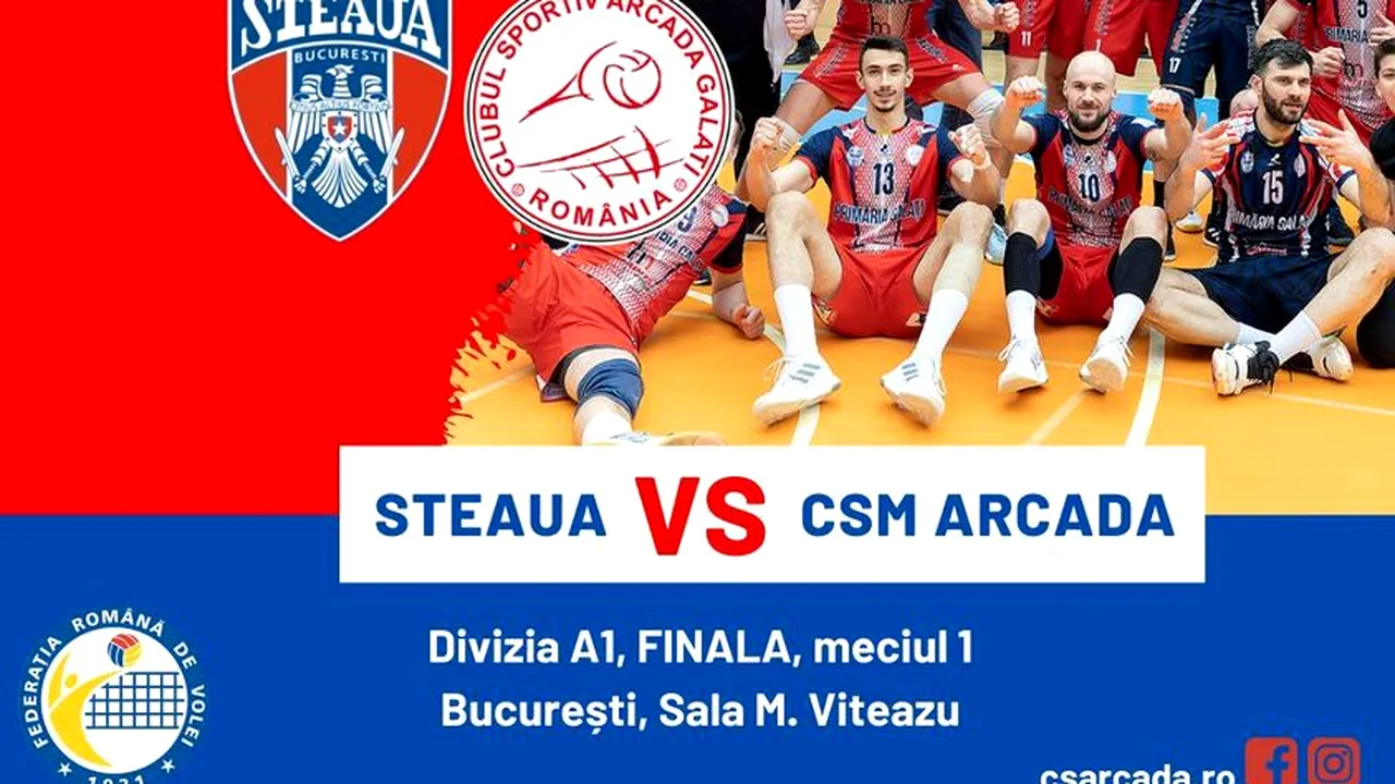 Arcada Galaţi s-a impus în primul meci al finalei campionatului naţional de volei masculin