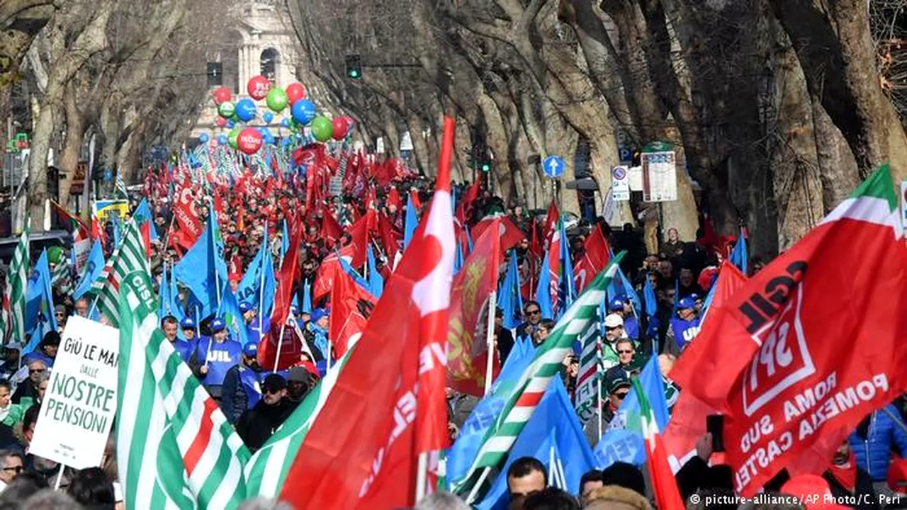 Manifestaţii la Roma. Sute de mii de persoane au protestat la adresa Guvernului