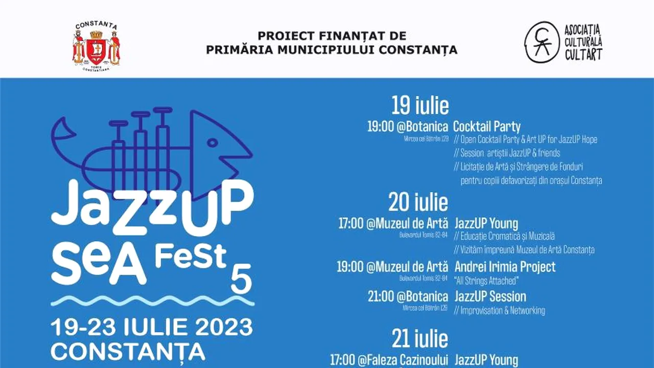 Spectacole de jazz, muzică neo-clasică, world, expoziţie de artă şi licitaţie 
