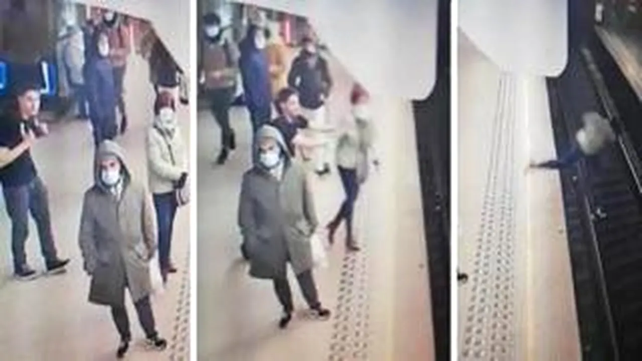 Scenă incredibilă la Bruxelles: femeie împinsă pe linia de metrou, trenul s-a oprit la câţiva metri!