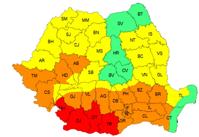 Patru judeţe din sudul ţării, sub val de caniculă extremă. ANM a emis Cod roşu