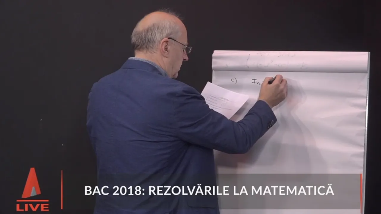 Rezolvare subiecte matematică BAC 2018. Profesorul Costel Chiteş a REZOLVAT în direct subiectele la Bacalaureat 2018, proba la MATEMATICĂ
