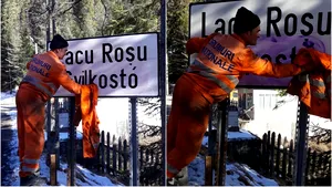 Indicatoare în limba maghiară de la intrările în Gheorgheni şi Lacul Roşu, vandalizate. Reacţia UDMR - FOTO şi VIDEO