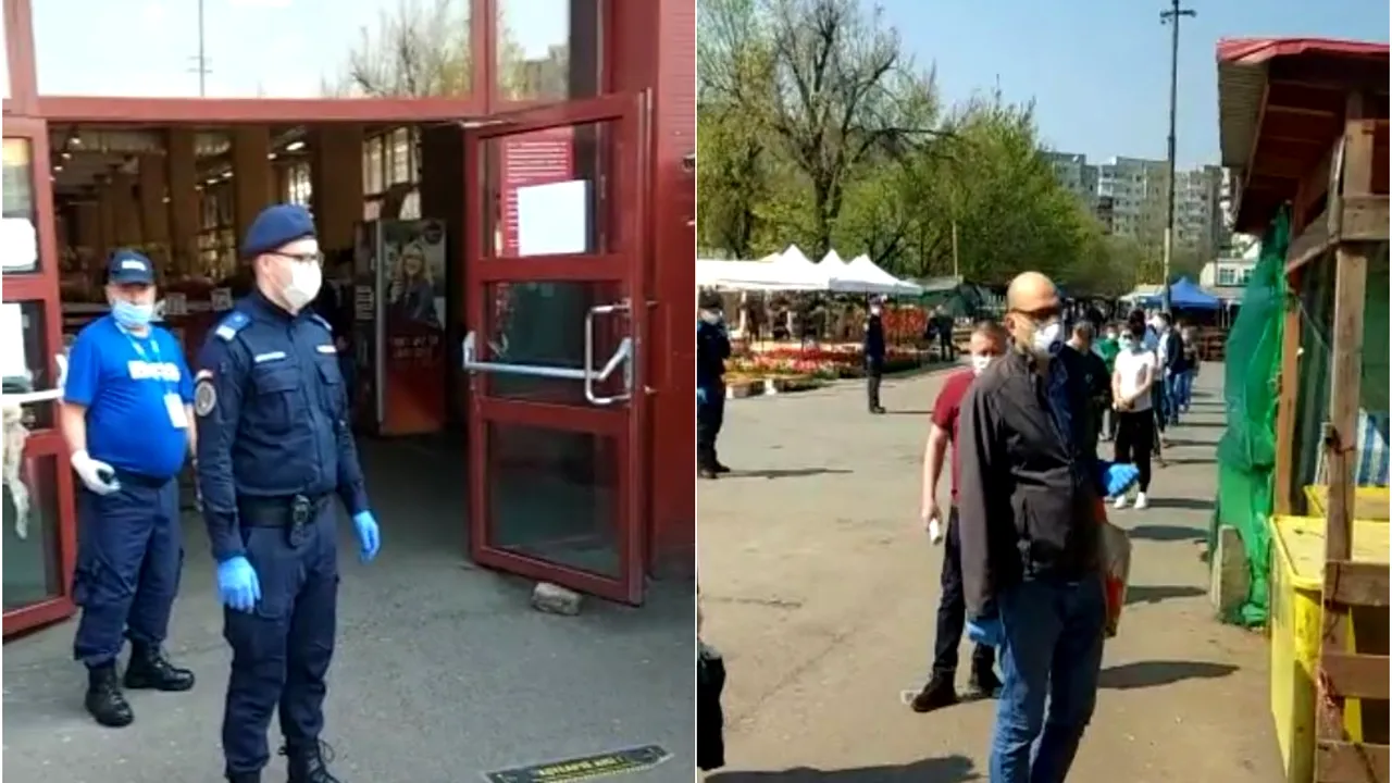 Aglomeraţie în Piaţa Obor din Capitală, sute de oameni au mers la cumpărături. Jandarmii au intervenit
