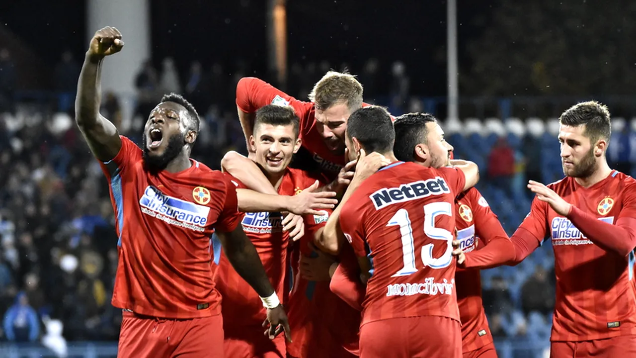 FCSB a învins CS Universitatea Craiova, scor 5-2, şi a urcat pe primul loc în Liga 1
