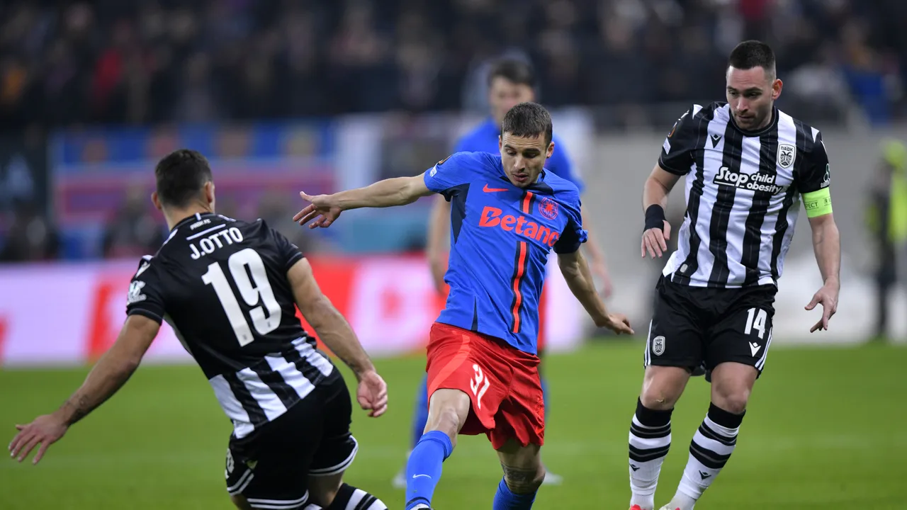 FCSB a învins formaţia PAOK Salonic şi s-a calificat în optimile Europa League