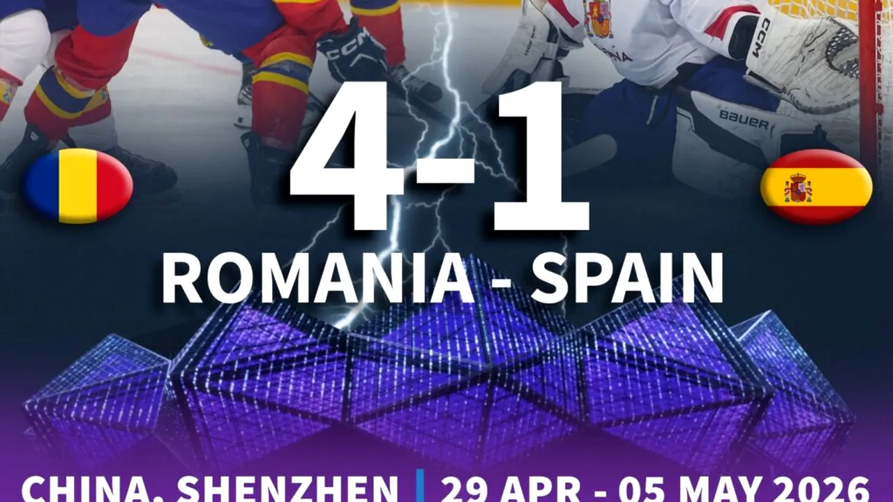 România obține o victorie clară cu Spania la Campionatul Mondial de hochei pe gheață Divizia I/B și se menține în lupta pentru revenirea în eșalonul secund valoric