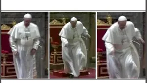 Papa Francisc a alunecat şi a fost pe punctul de a cădea
