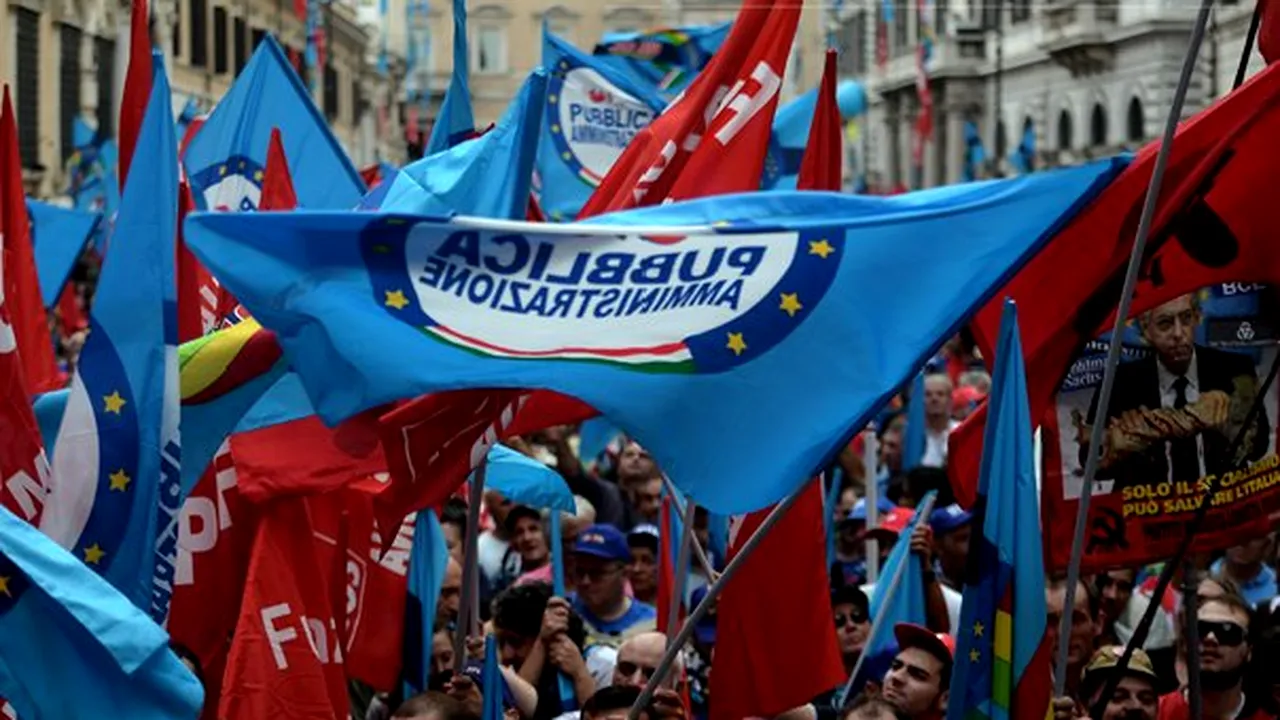 Protest la Roma faţă de austeritatea bugetară: Mii de persoane au participat la manifestaţie