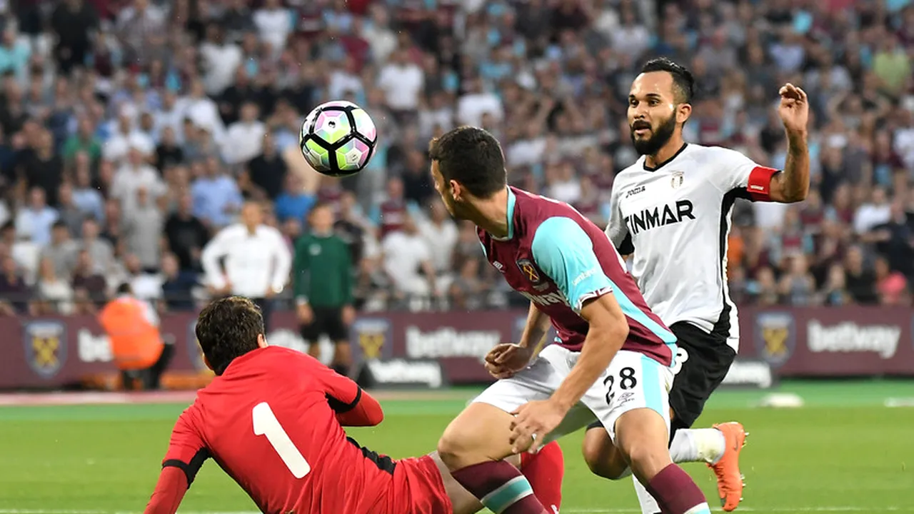 Astra Giurgiu a învins West Ham cu 1-0 în deplasare şi a obţinut calificarea în grupele Europa League 