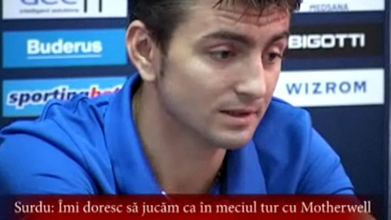 Surdu: Cu Saint Patrick's îmi doresc să jucăm ca în meciul tur cu Motherwell