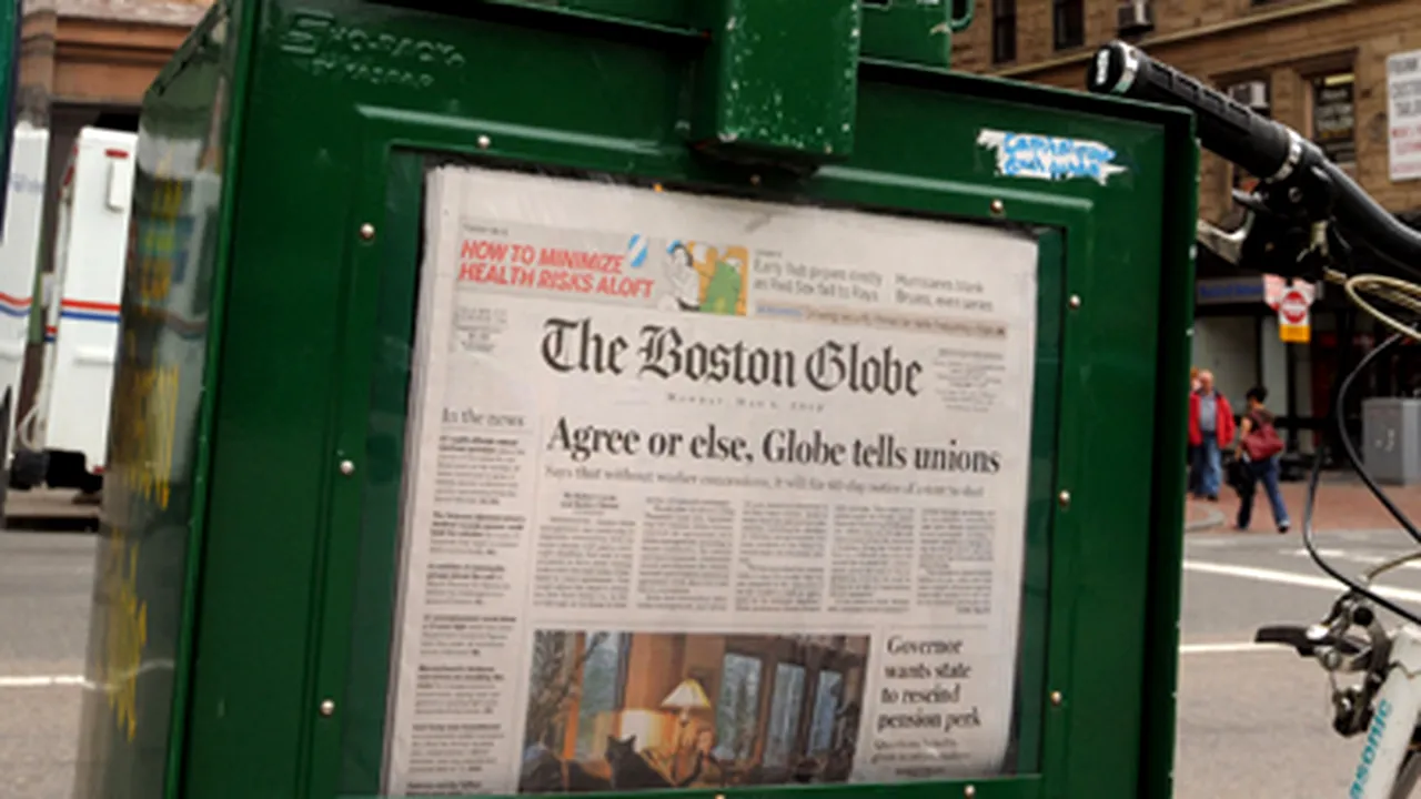 New York Times Co vrea să vândă Boston Globe împreună cu un ziar din Massachusetts