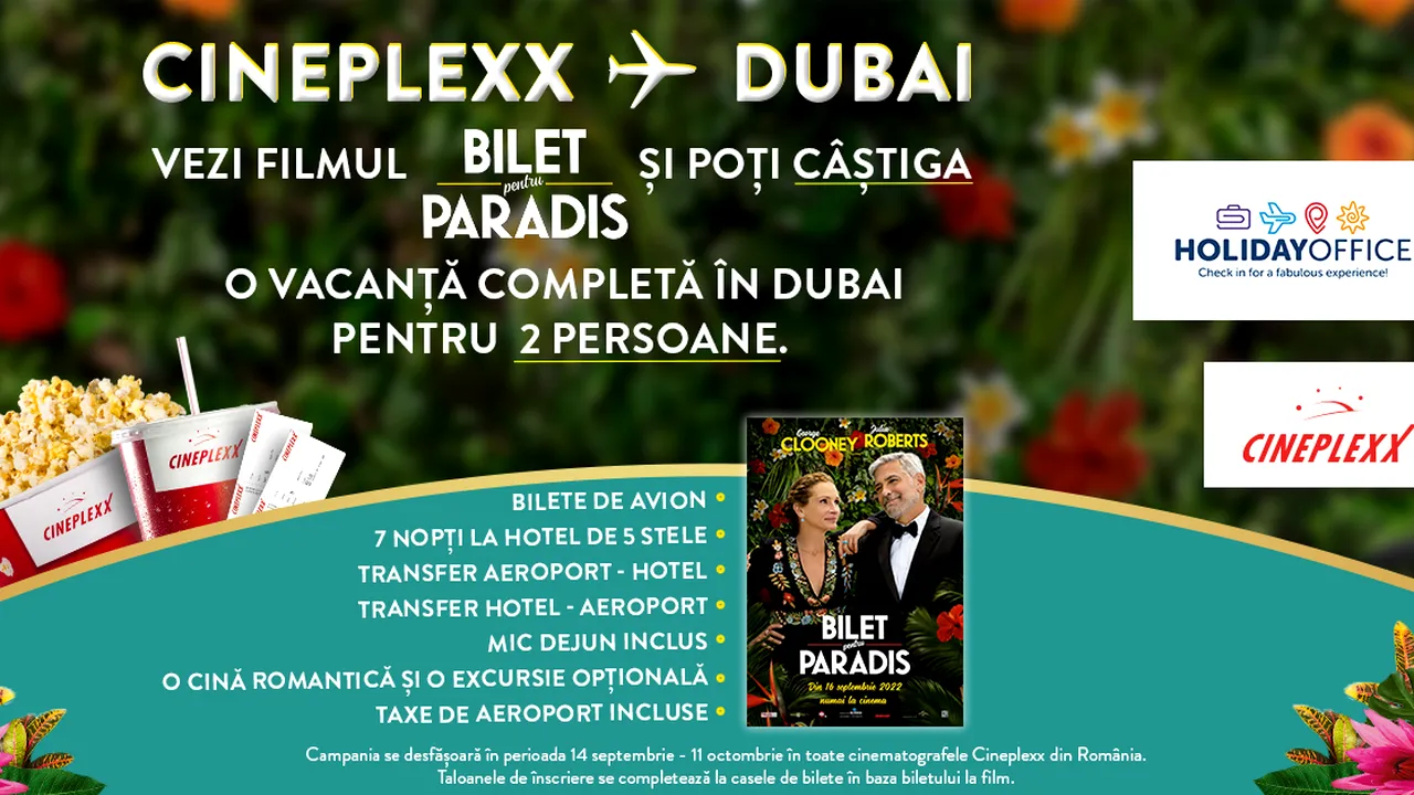 Cineplexx te trimite în Dubai cu filmul „Bilet pentru Paradis”