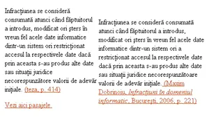 Tabelul cu pasaje din lucrarea de doctorat a Codruţei Kovesi puse faţă în faţă cu textele originale/ Sursa: Grupul de Investigaţii Politice - FOTO/ Îndrumătorul de doctorat, profesor universitar: E o mânăreală