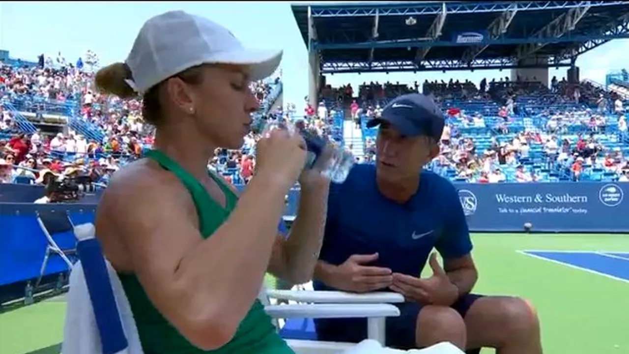 Dialog tensionat între Simona Halep şi antrenorul său, Darren Cahill. Ce şi-au spus în timpul finalei de la Cincinnati