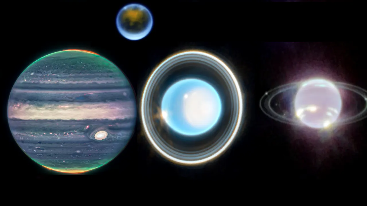Poze spectaculoase cu Jupiter, Uranus şi Neptun, realizate cu telescopul James Webb. A fost fotografiată şi o lună a lui Saturn