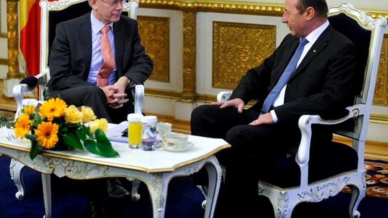 Băsescu va discuta cu Van Rompuy despre relansarea economică şi aderarea României la Schengen
