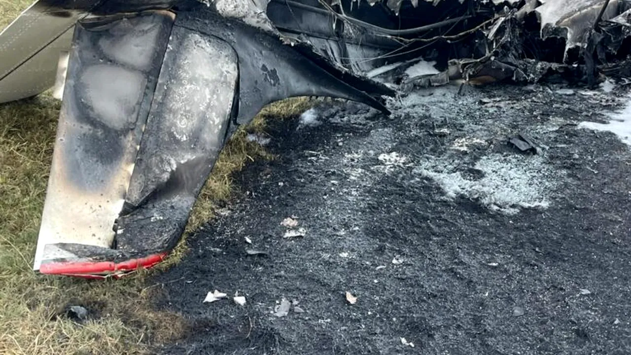 Un avion ușor a luat foc după ce pilotul a aterizat pe Aerodromul Iași în urma unei defecțiuni tehnice